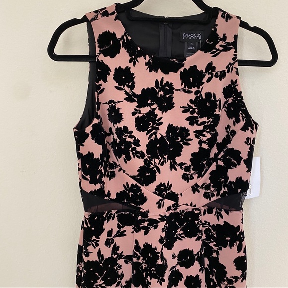 NWT Enfocus Studio Pink Black Velvet Floral Maxi 6 - Picture 6 of 13
